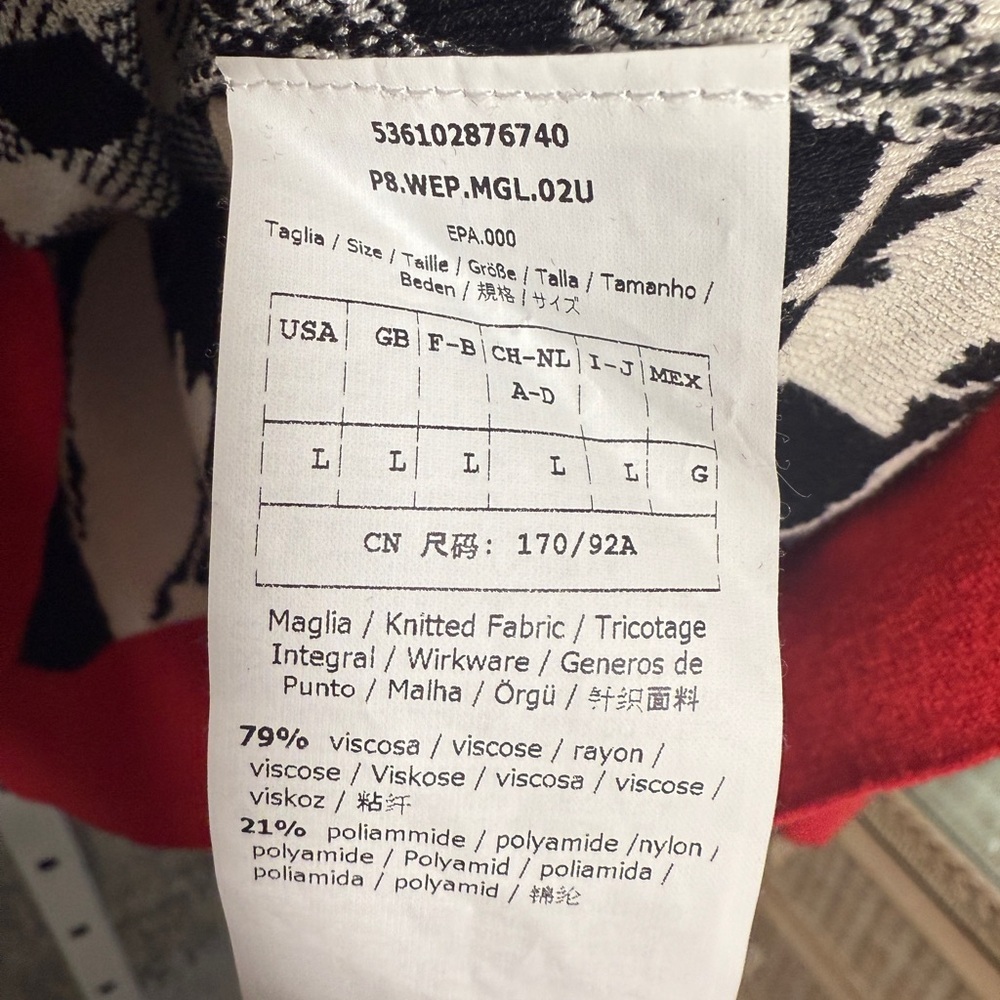 Vintage MaxMara Weekend Lightweight Sweater Floral Checkered Stripes - Picture 5 of 6